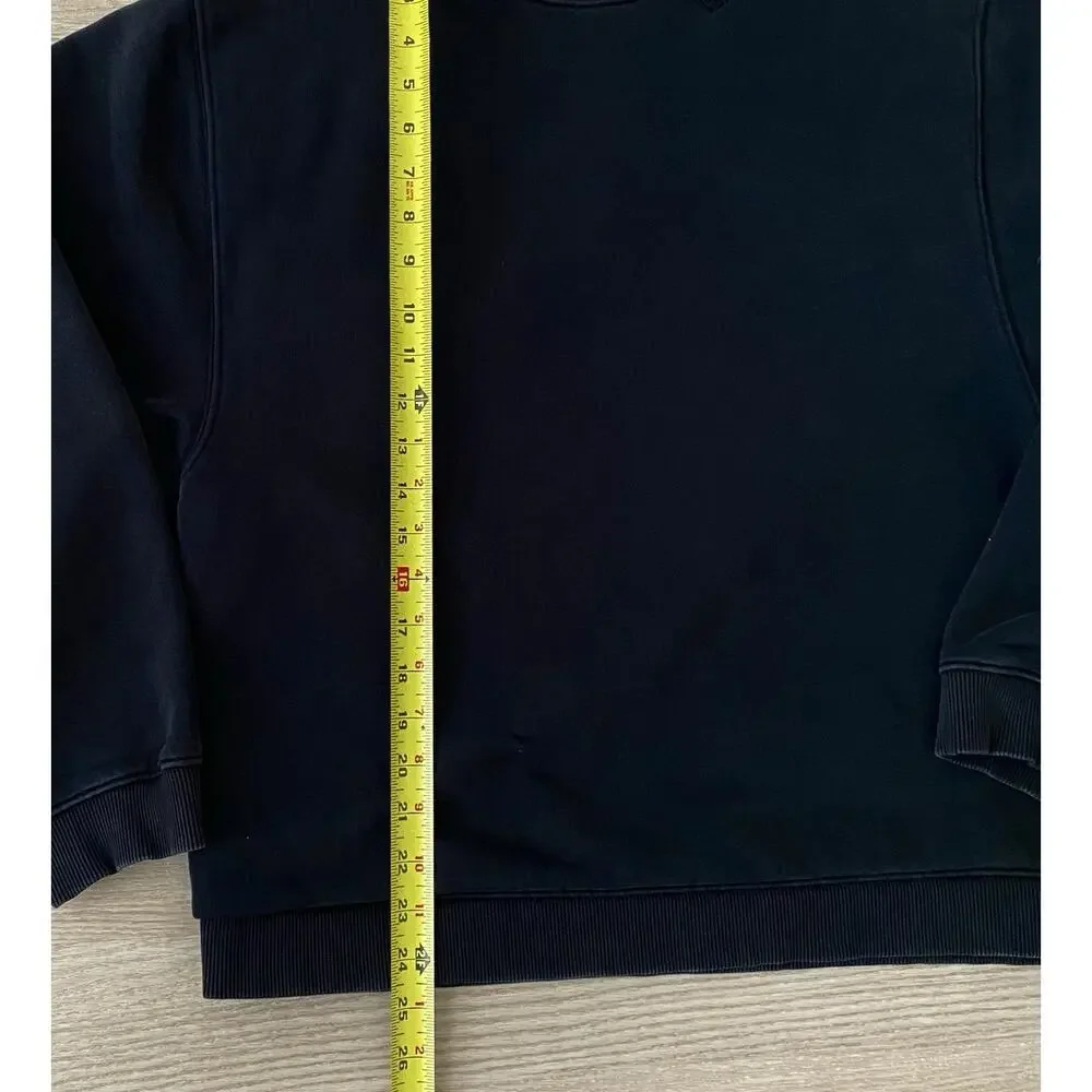 Lunya Woman's Cozy Fleece‎ Crewneck Sweatshirt M Black Loungewear Travel